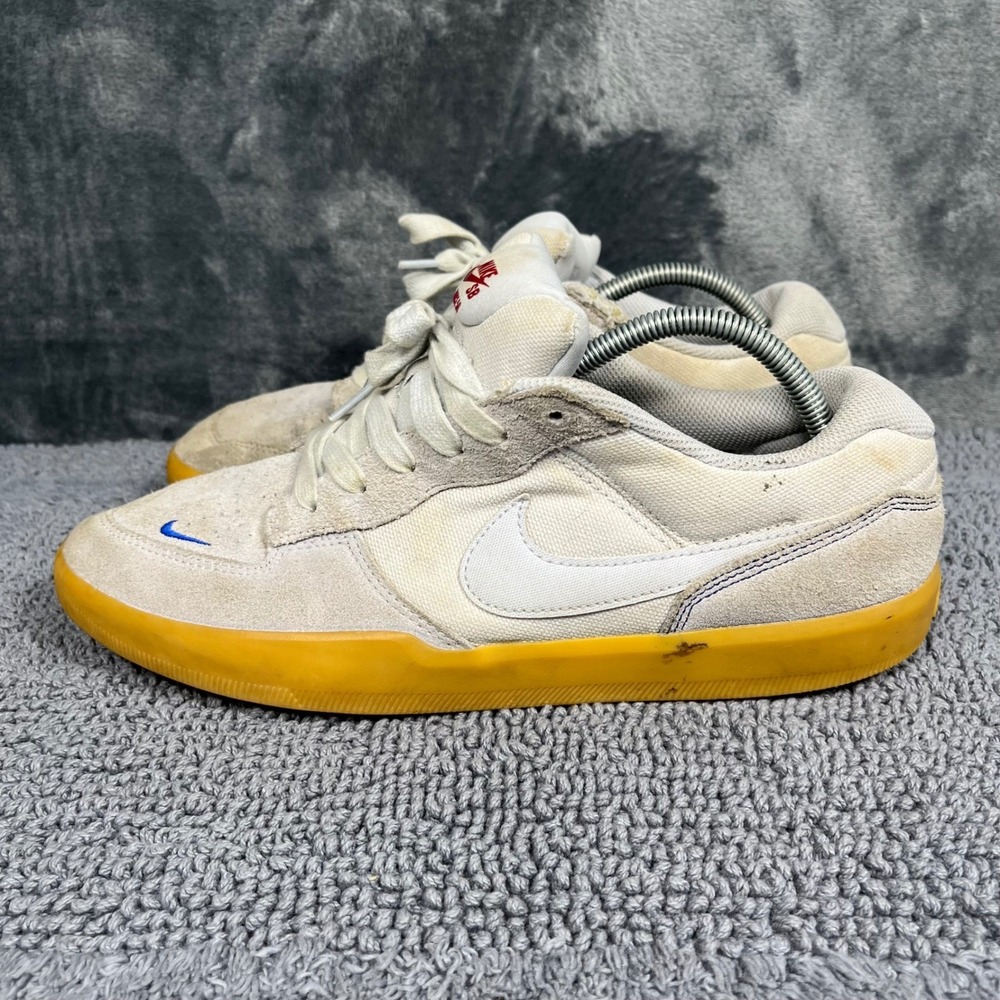 Nike SB Force 58 Mens 11 Skate Shoes Sail White Gum CZ2959-100 Low Top Sneakers